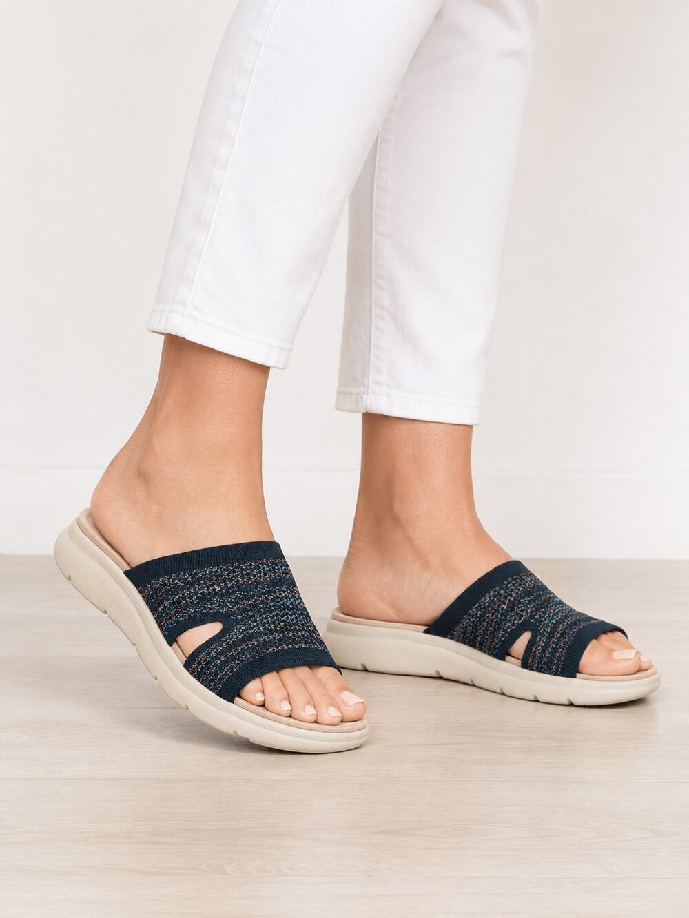 Easy Spirit Womens Amari Sporty Slide Sandals Dark Blue Size 8 New Casual Shoe